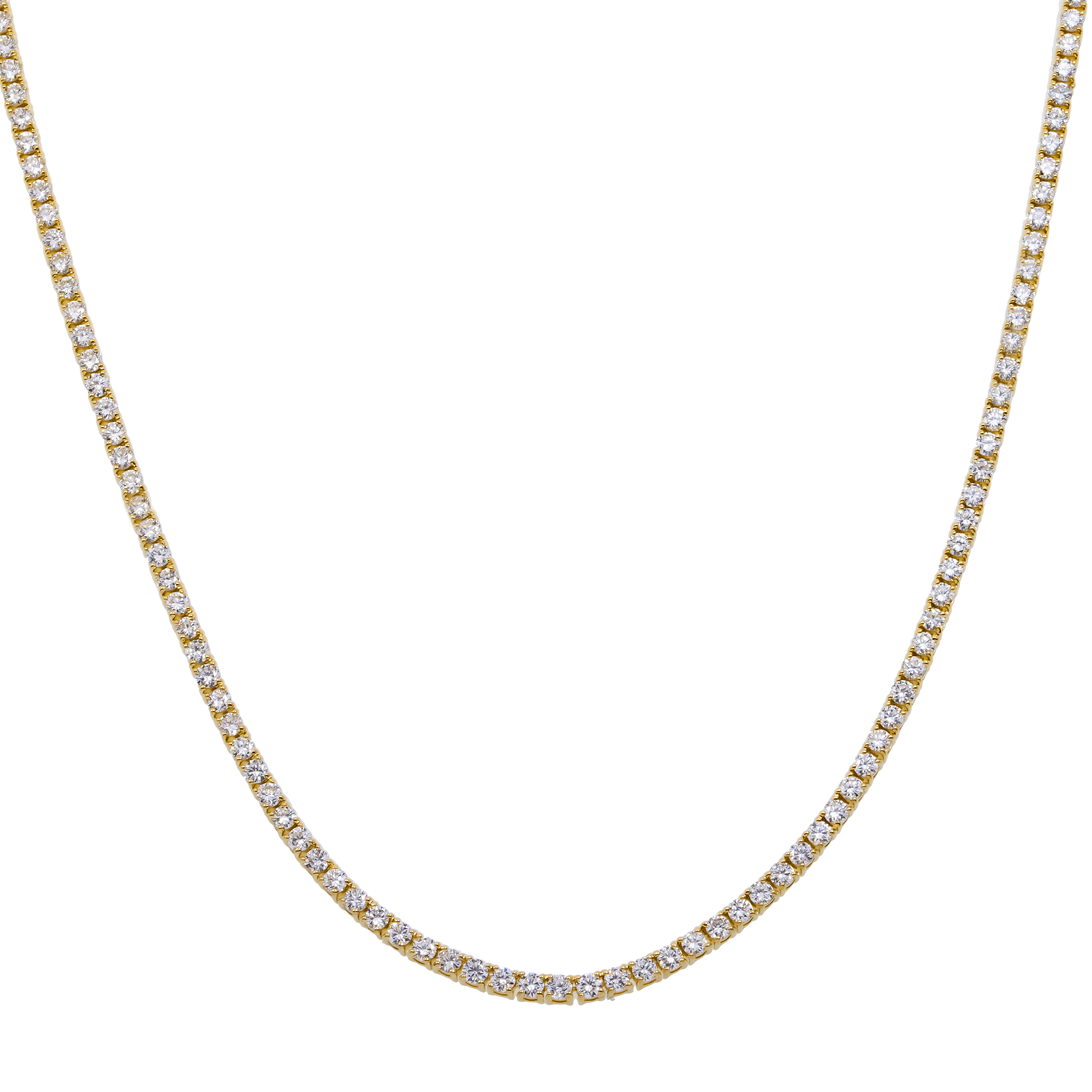 14K GOLD ROUND DIAMOND TENNIS CHAIN 8.72 CT