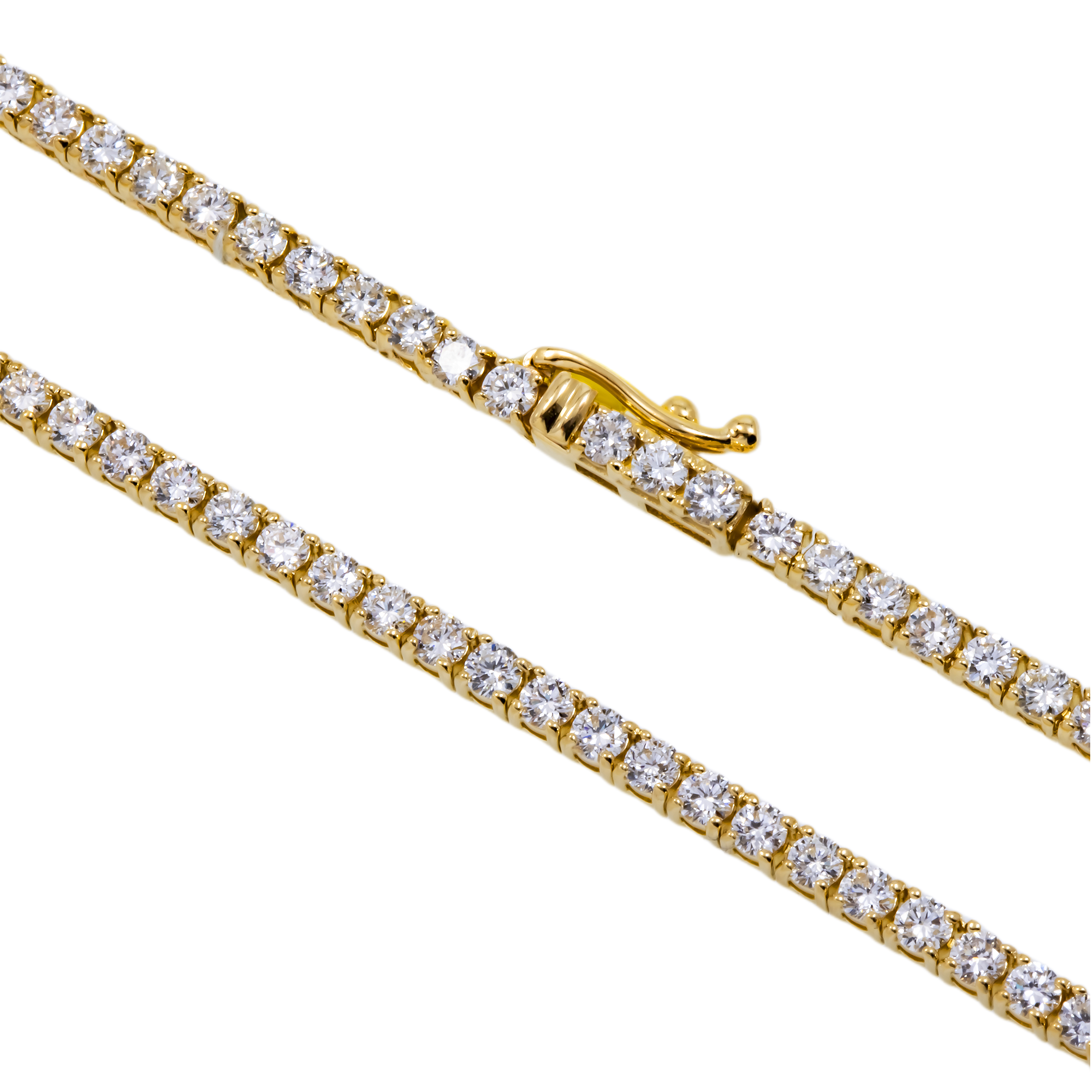 14K GOLD ROUND DIAMOND TENNIS CHAIN 8.72 CT