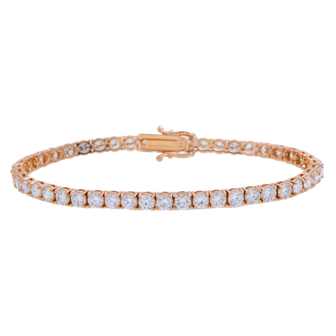 14K GOLD ROUND DIAMONDS TENNIS BRACELET 10.52 CT