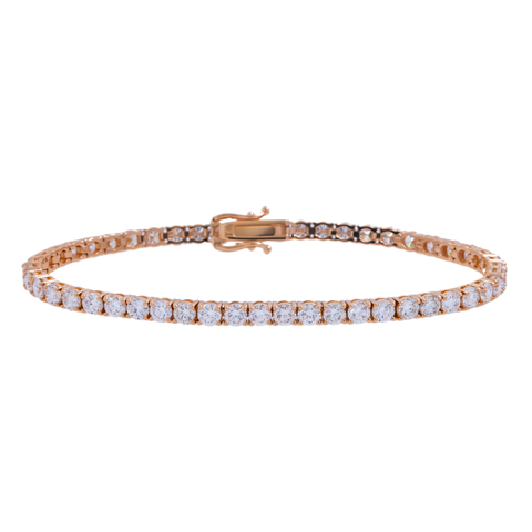 14K GOLD ROUND DIAMONDS TENNIS BRACELET 9.03 CT