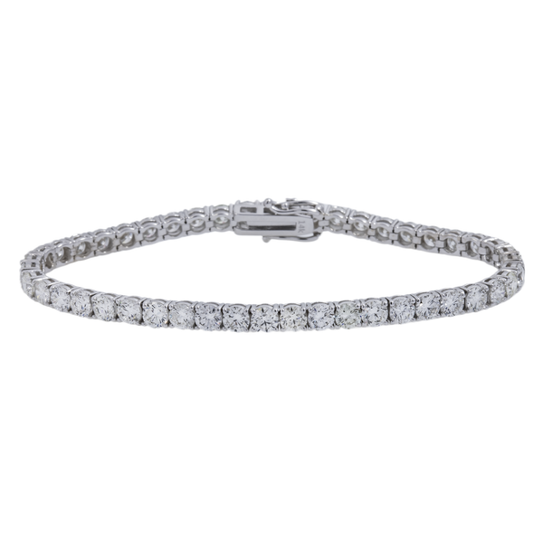 14K GOLD ROUND DIAMONDS TENNIS BRACELET 5.5 CT