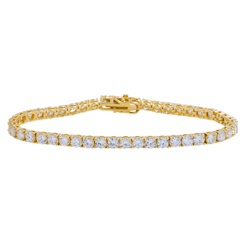 14K GOLD ROUND DIAMONDS TENNIS BRACELET 10.52 CT