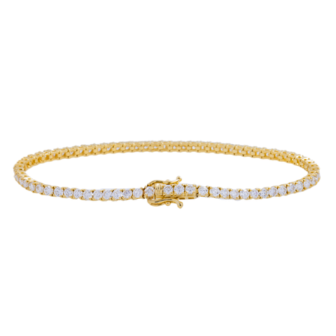 14K GOLD ROUND DIAMONDS TENNIS BRACELET 2.57 CT