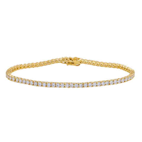 14K GOLD ROUND DIAMONDS TENNIS BRACELET 2.57 CT