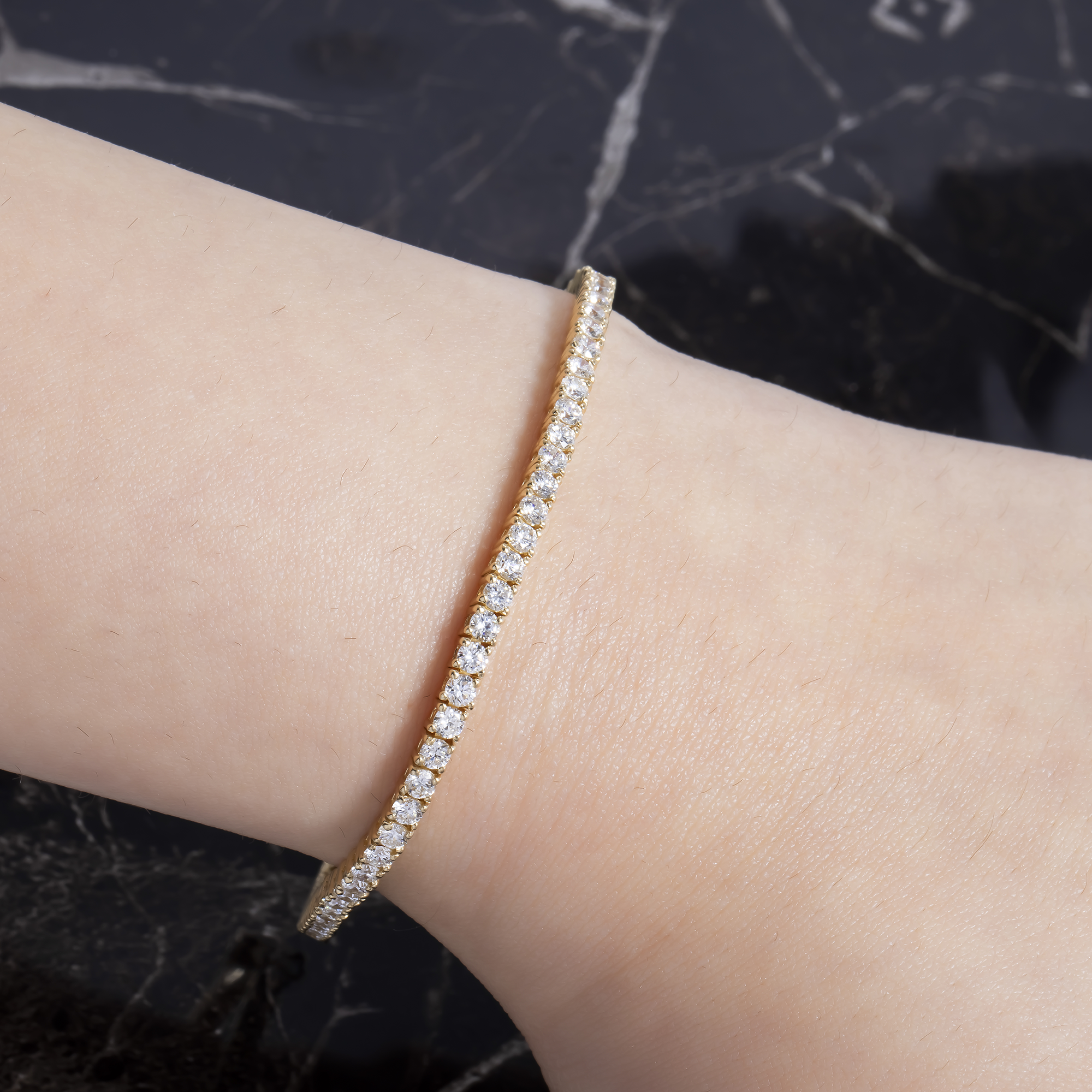 14K GOLD ROUND DIAMONDS TENNIS BRACELET 2.57 CT