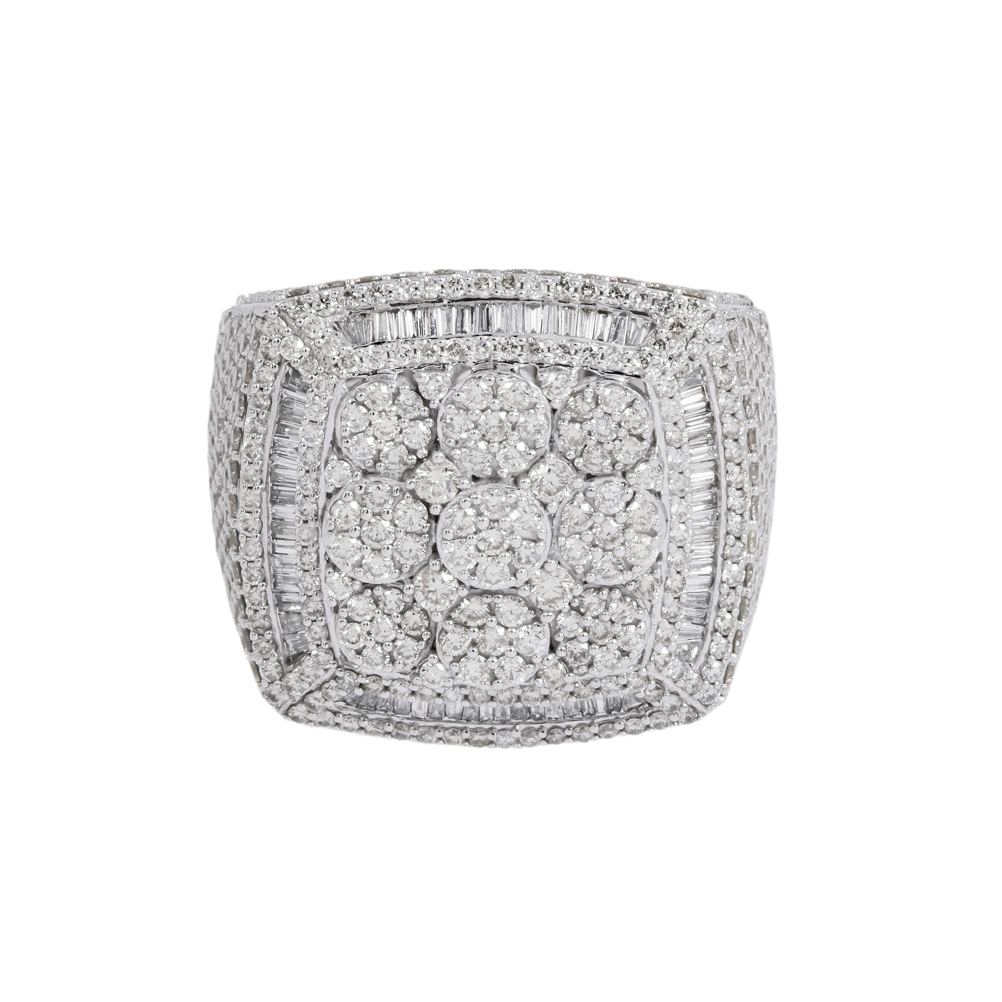 10K GOLD ROUND DIAMOND CLUSTER STATEMENT RING 5.67 CT