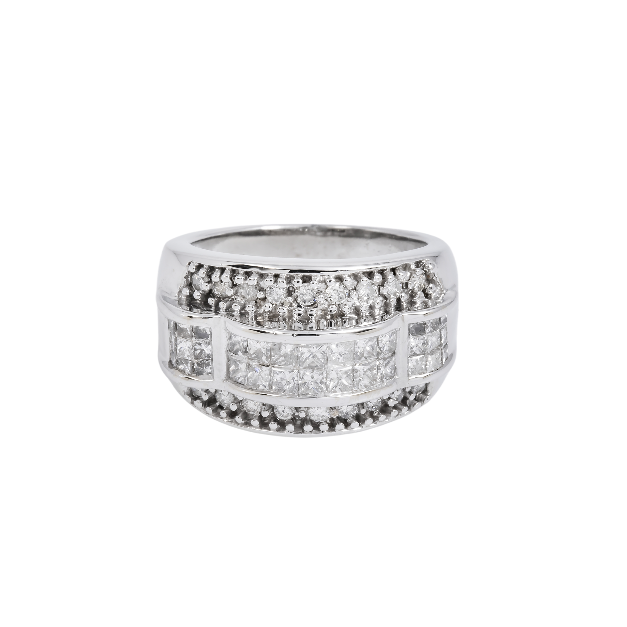 10K GOLD DIAMOND CLUSTER STATEMENT RING 1.25 CT