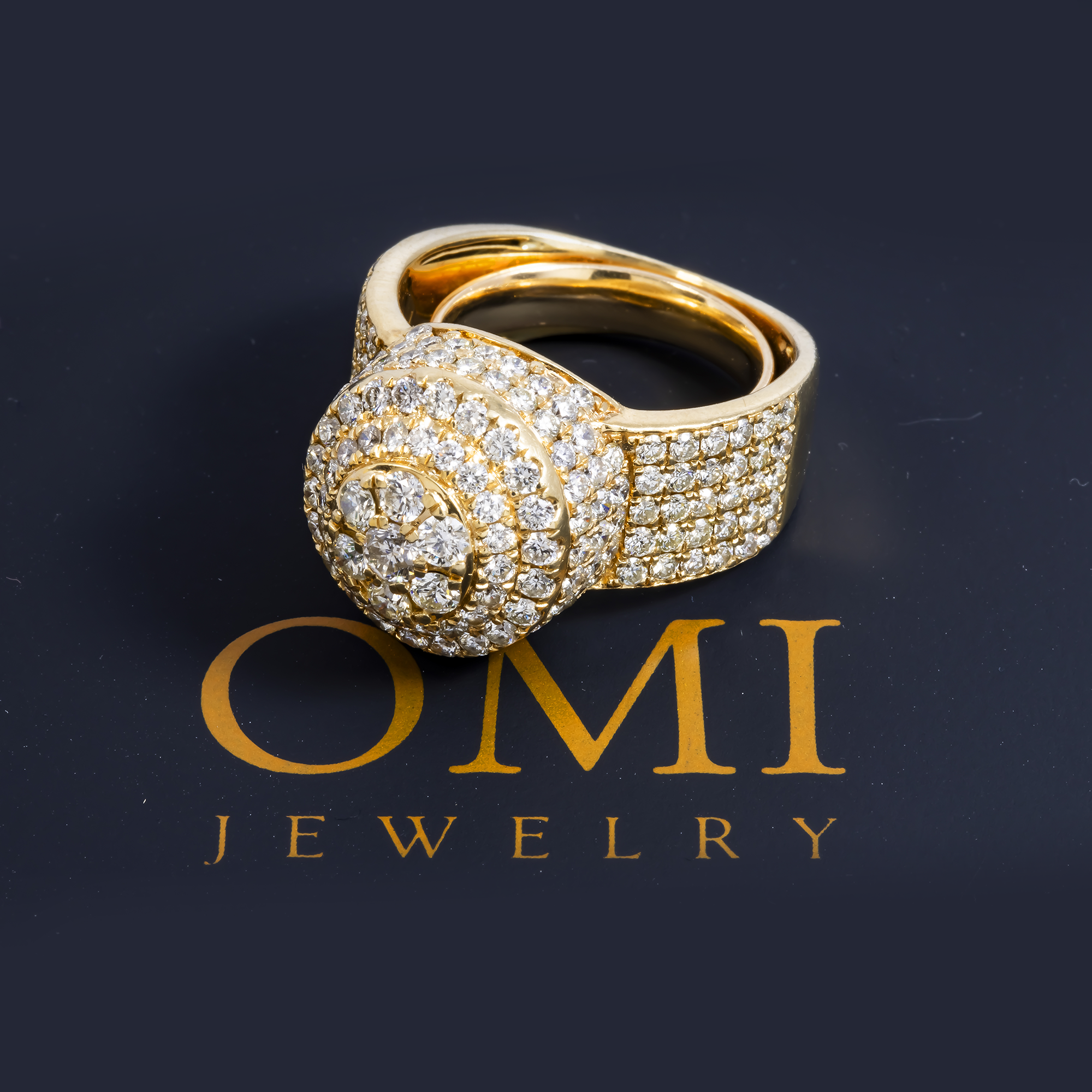 10K GOLD ROUND DIAMOND 3D STATEMENT PINKY RING 3.56 CT