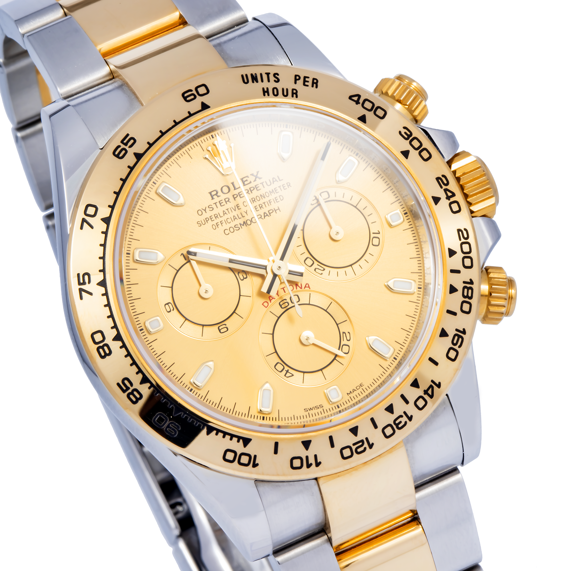 Rolex Cosmograph Daytona 40MM 116503 Champagne Dial 18K Yellow Gold Bezel Two Tone Oyster Bracelet