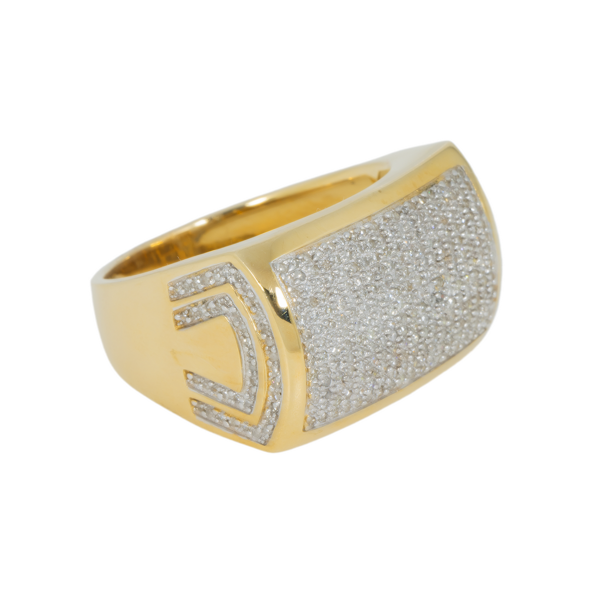 10K GOLD DIAMOND RECTANGULAR STATEMENT RING 0.85 CT