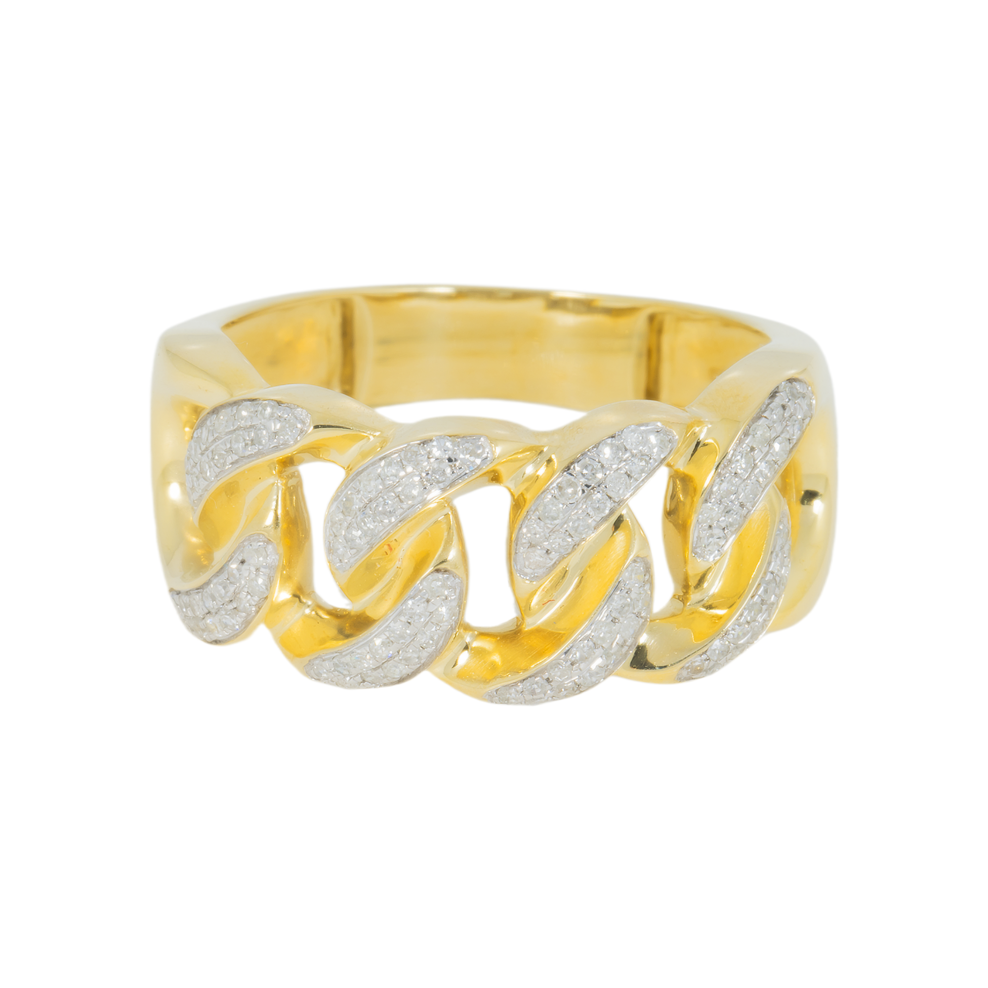 10K GOLD DIAMOND MIAMI CUBAN RING 0.50 CT