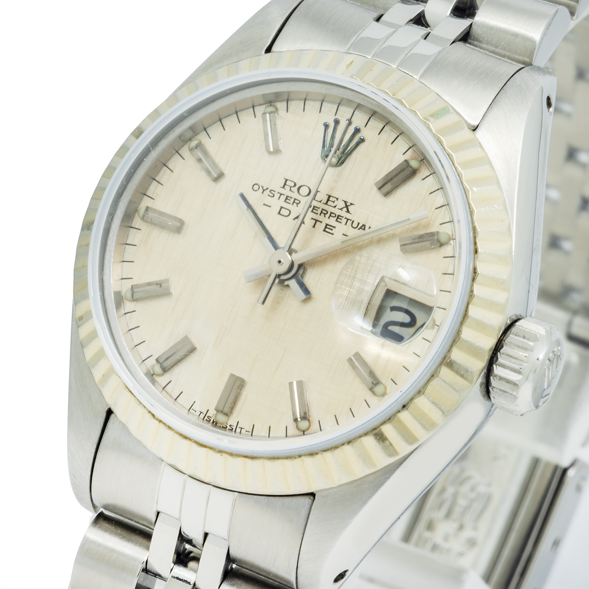Rolex Datejust 26MM 6916 Silver Linen Dial Fluted Bezel Stainless Steel Jubilee Bracelet