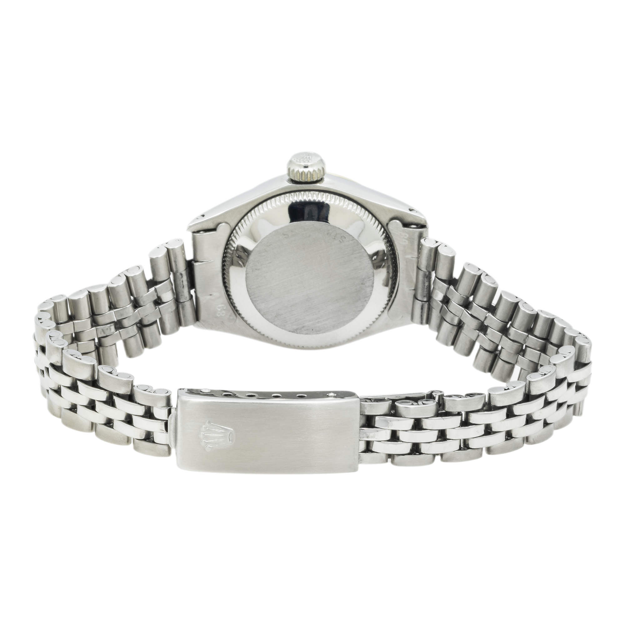 Rolex Date 26MM 69240 Silver Dial Fluted Bezel Stainless Steel Jubilee Bracelet