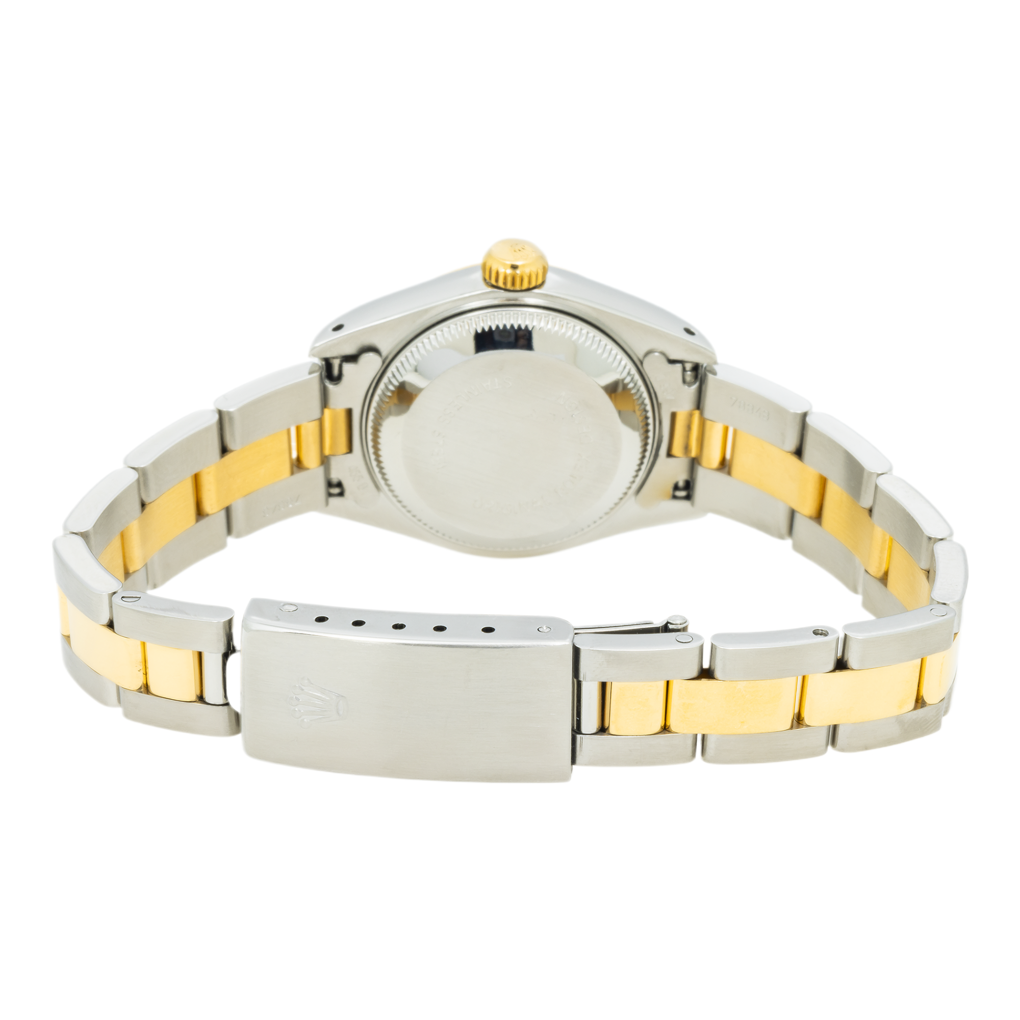 Rolex Datejust 26MM 6917 Champagne Roman Diamond Dial Fluted Bezel Two Tone Yellow Gold Oyster Bracelet