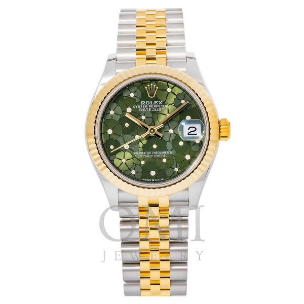 Rolex Datejust 278273 31MM Olive Green Floral Diamond Dial With Two Tone Jubilee Bracelet