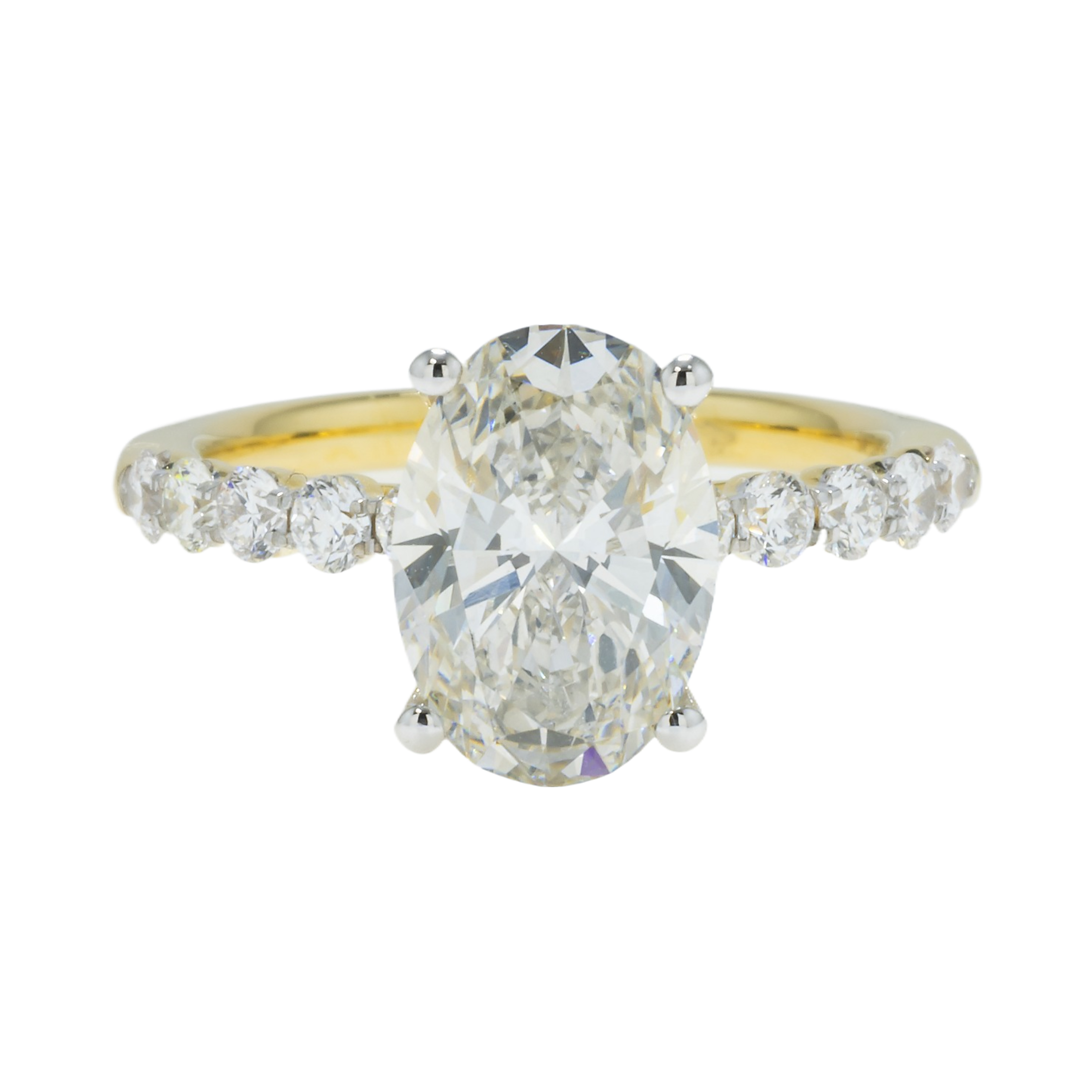 14K GOLD OVAL CUT DIAMOND ENGAGEMENT RING 3.60 CTW
