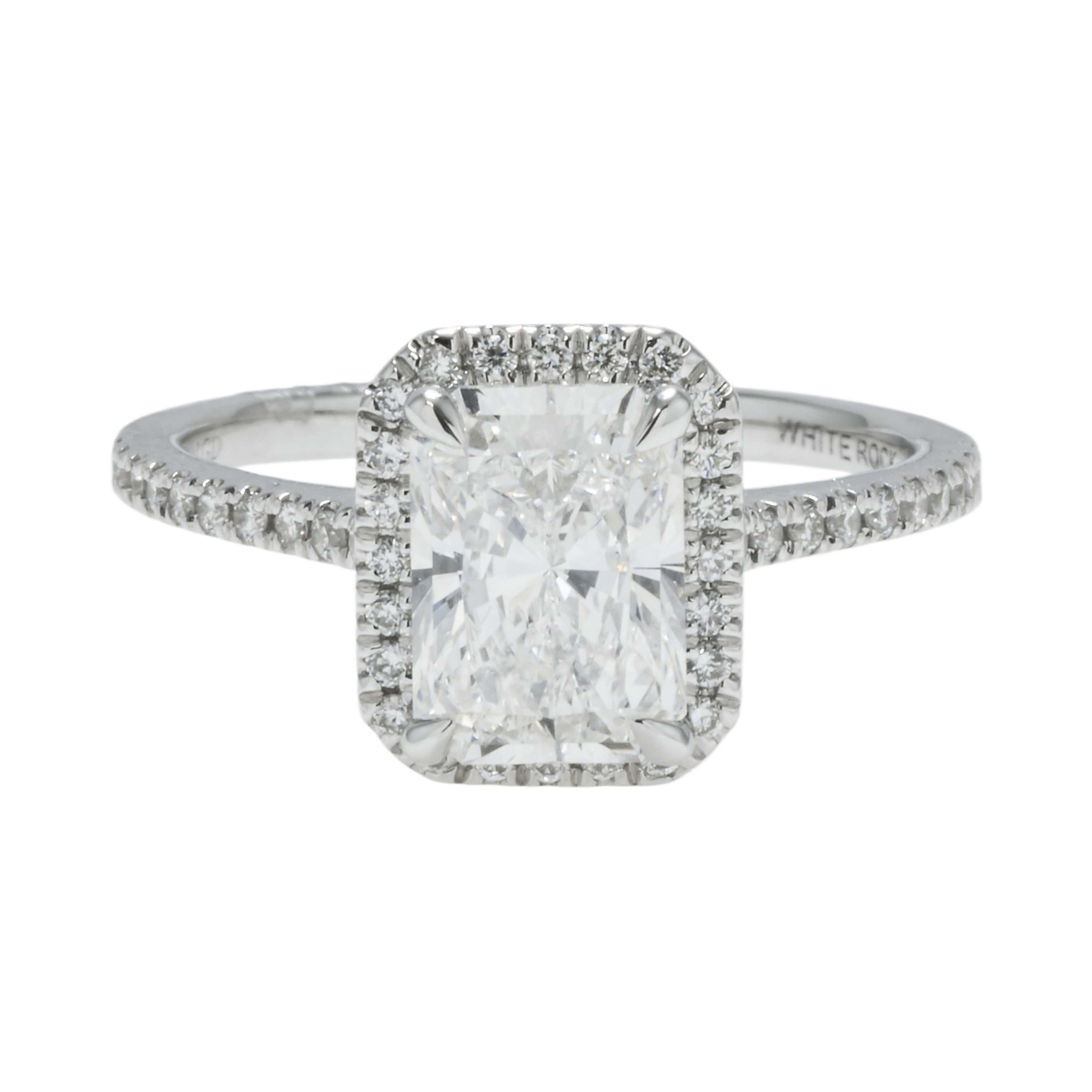 14K GOLD RADIANT CUT HALO DIAMOND BAND ENGAGEMENT RING 2.25 CTW