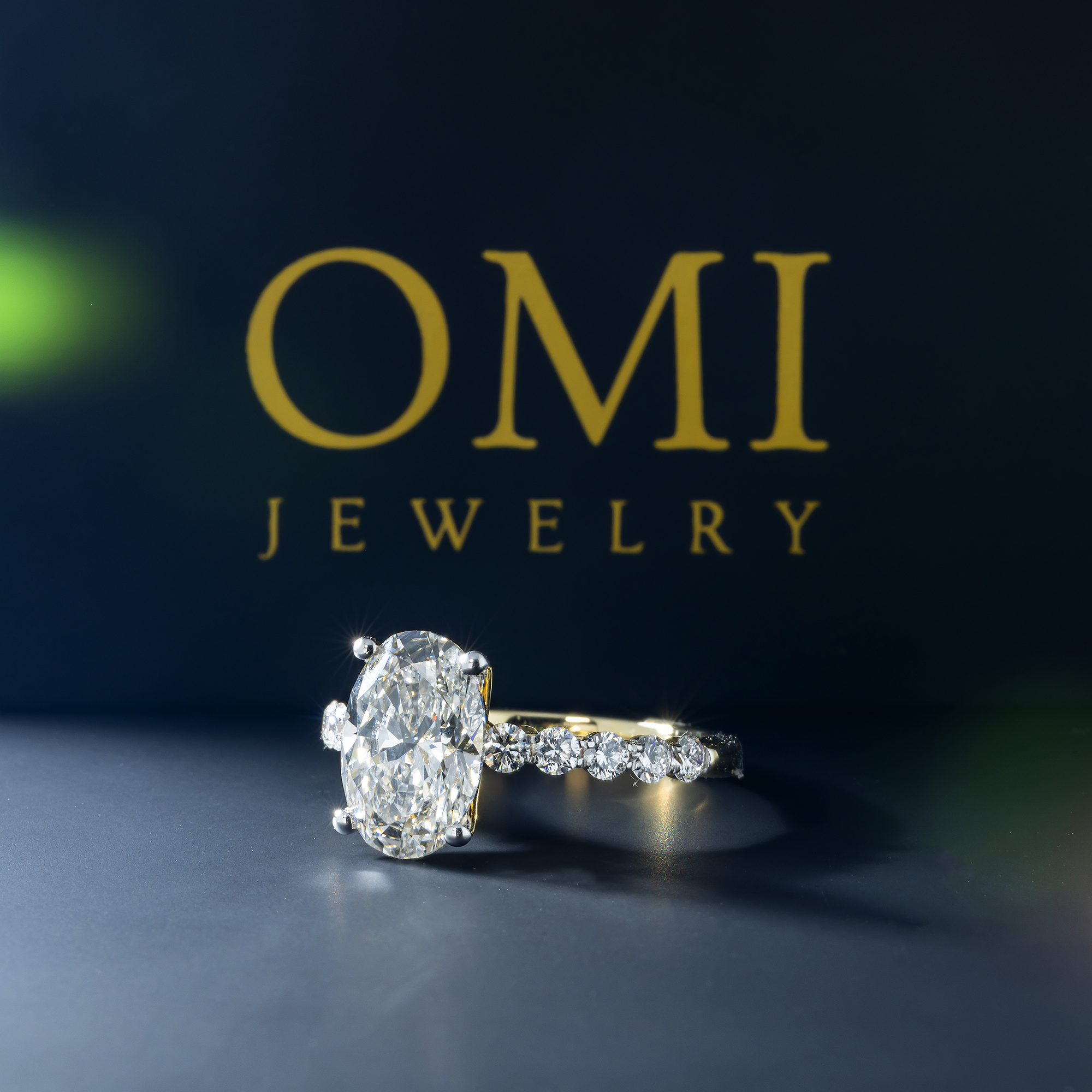 14K GOLD OVAL CUT DIAMOND ENGAGEMENT RING 3.60 CTW