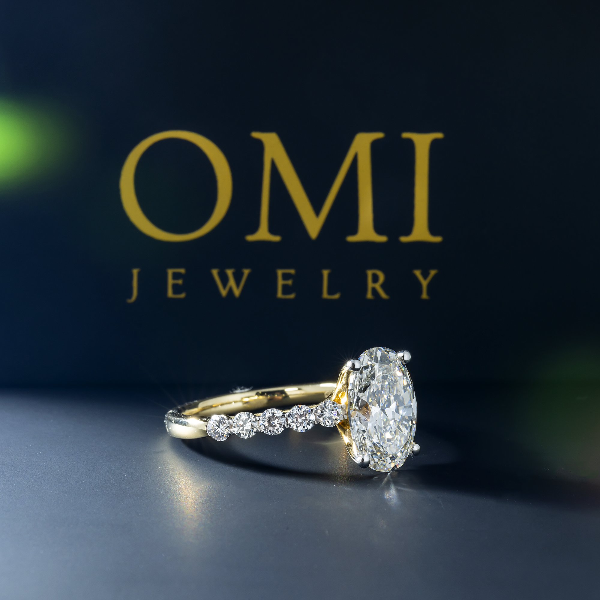 14K GOLD OVAL CUT DIAMOND ENGAGEMENT RING 3.60 CTW