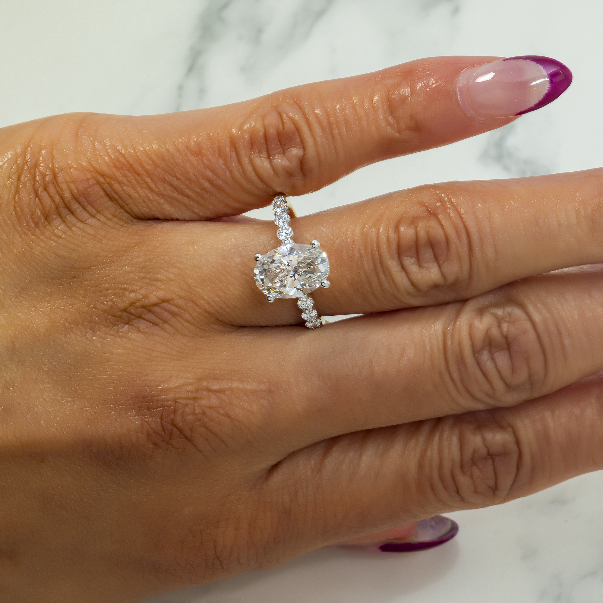 14K GOLD OVAL CUT DIAMOND ENGAGEMENT RING 3.60 CTW