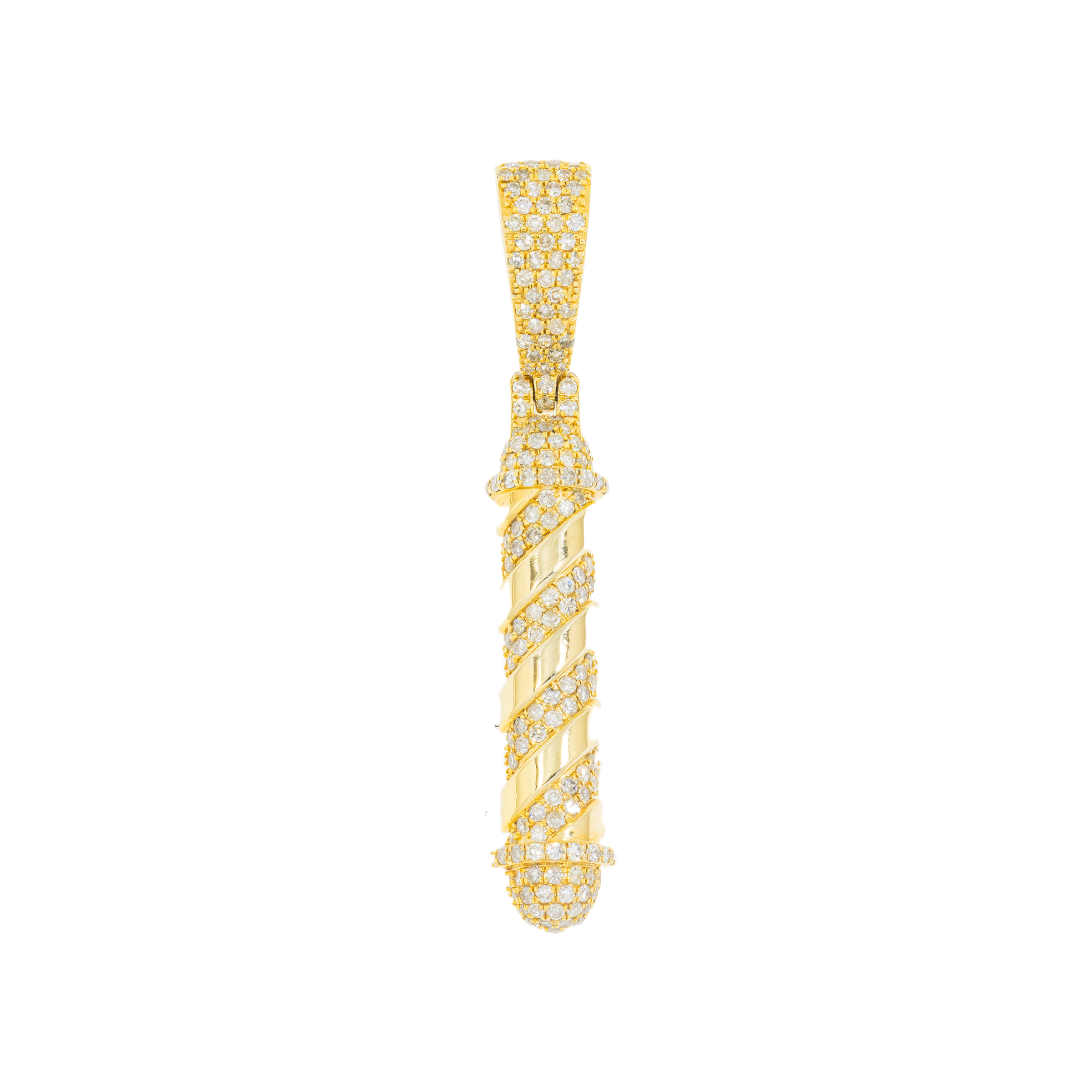 10K GOLD DIAMOND BARBER SHOP PENDANT 1.43 CT