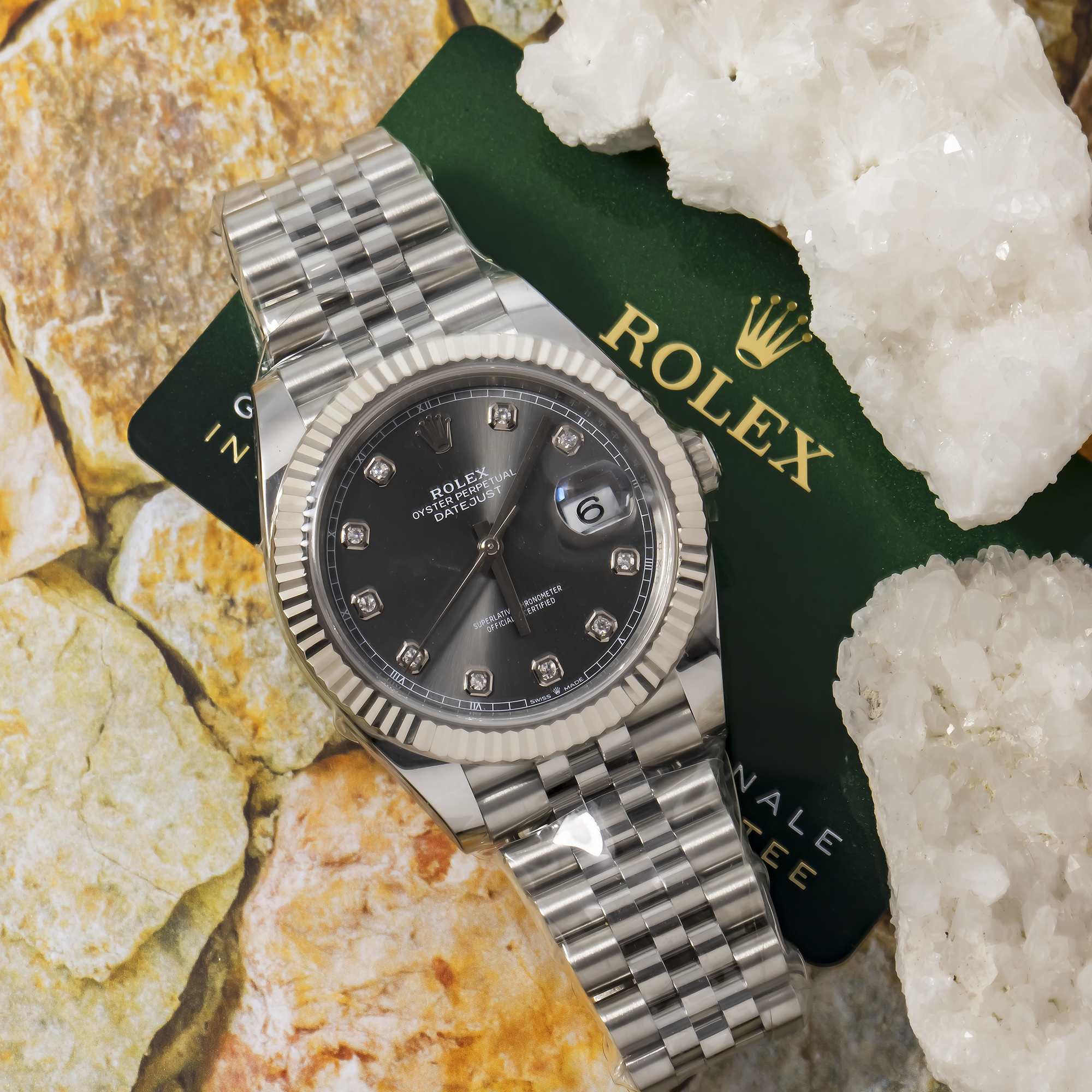 ROLEX DATEJUST 126334 41MM BLACK DIAMOND DIAL AND STEINLESS STEEL OYSTER BRACELET