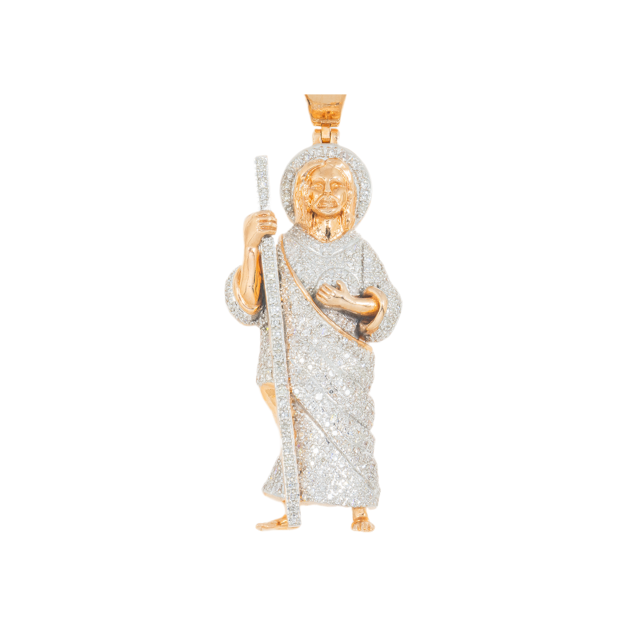 10K GOLD DIAMOND SAINT JUDE PENDANT 0.92 CT