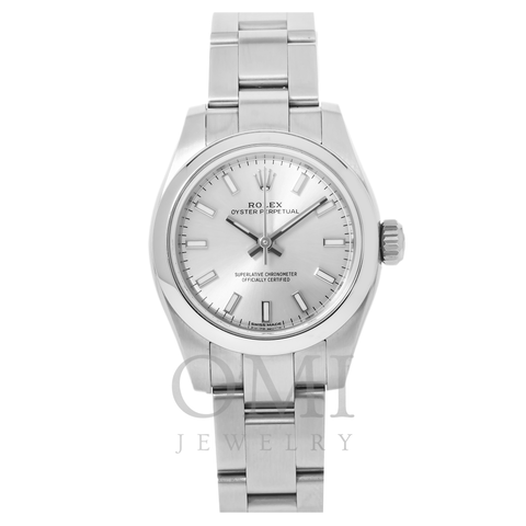 ROLEX OYSTER PERPETUAL 176200 26MM SILVER DIAL WITH STAINLESS STEEL OYSTER BRACELET