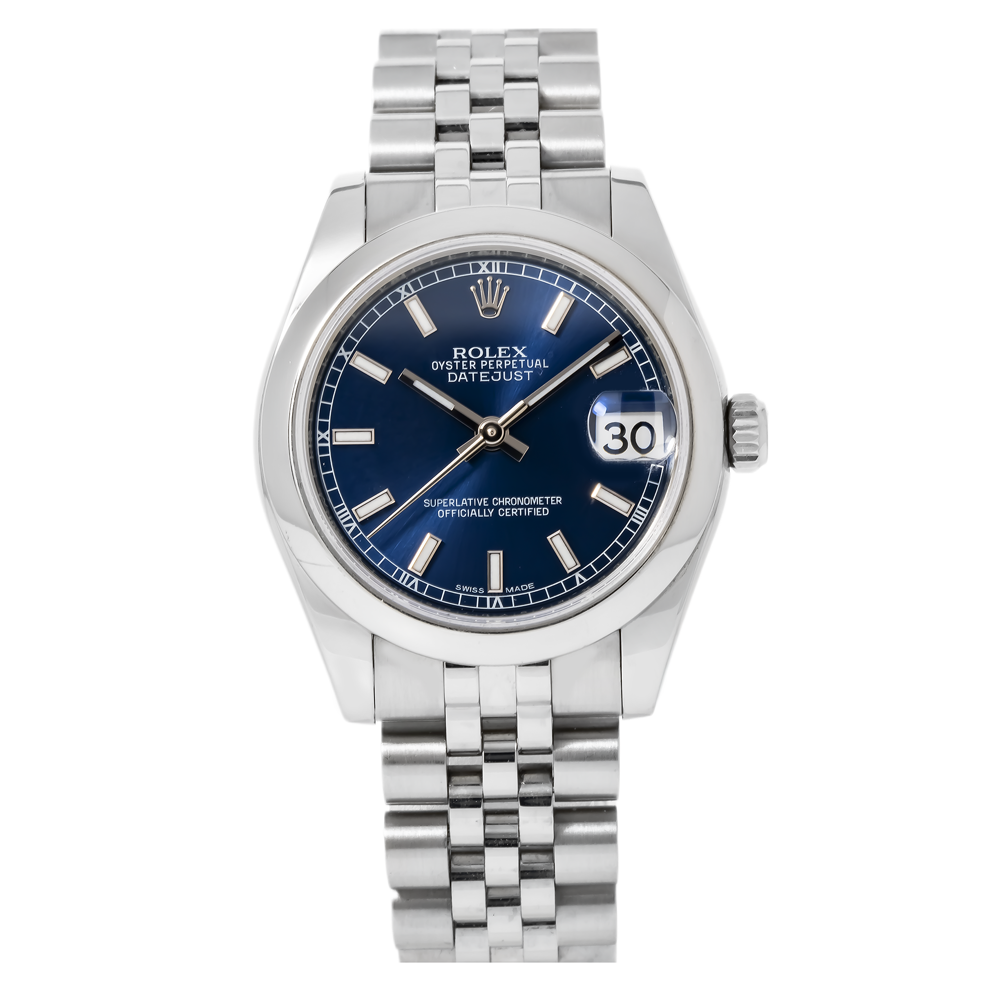 Rolex Datejust 31MM 178240 Blue Dial Smooth Bezel Stainless Steel Jubilee Bracelet