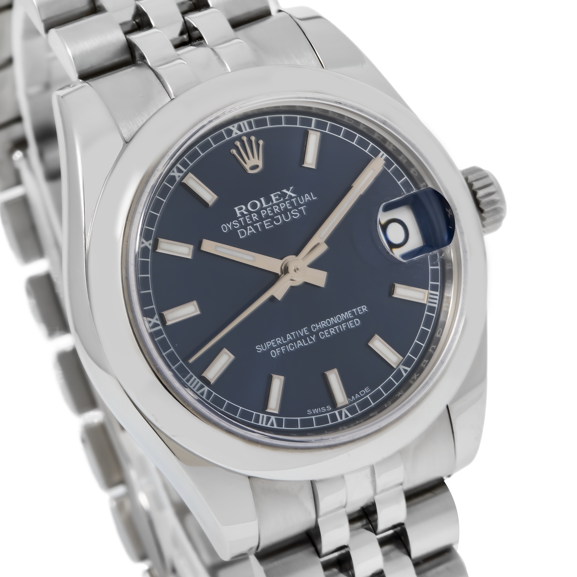 Rolex Datejust 31MM 178240 Blue Dial Smooth Bezel Stainless Steel Jubilee Bracelet