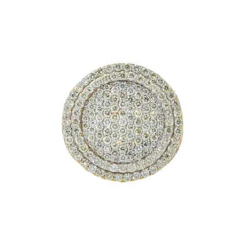 14K GOLD DIAMOND CIRCULAR DISC RING 7.15 CT