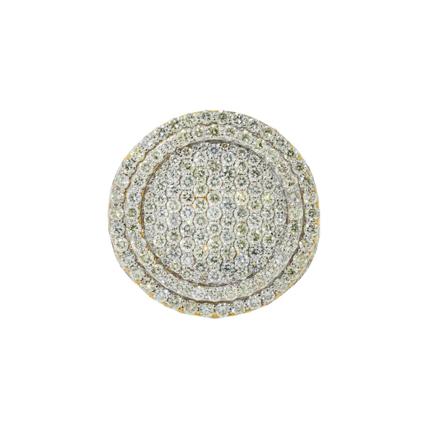 14K GOLD DIAMOND CIRCULAR DISC RING 7.15 CT