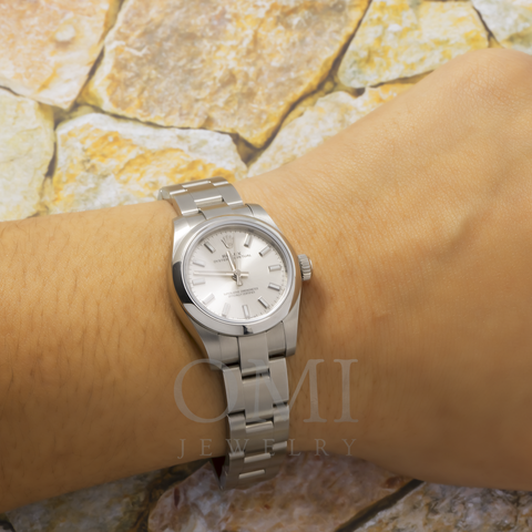 ROLEX OYSTER PERPETUAL 176200 26MM SILVER DIAL WITH STAINLESS STEEL OYSTER BRACELET