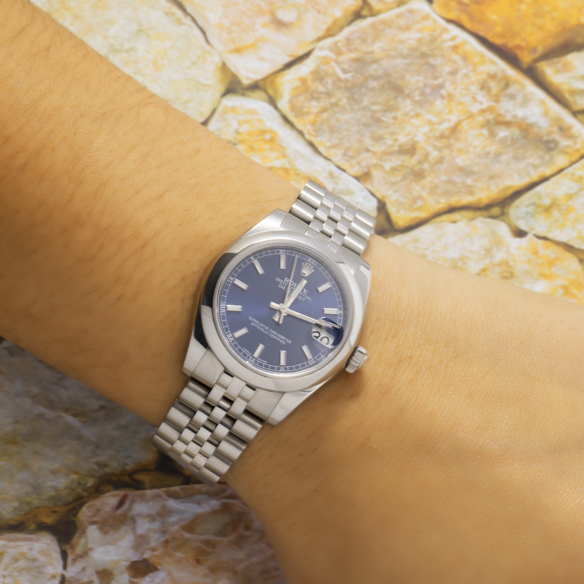 Rolex Datejust 31MM 178240 Blue Dial Smooth Bezel Stainless Steel Jubilee Bracelet