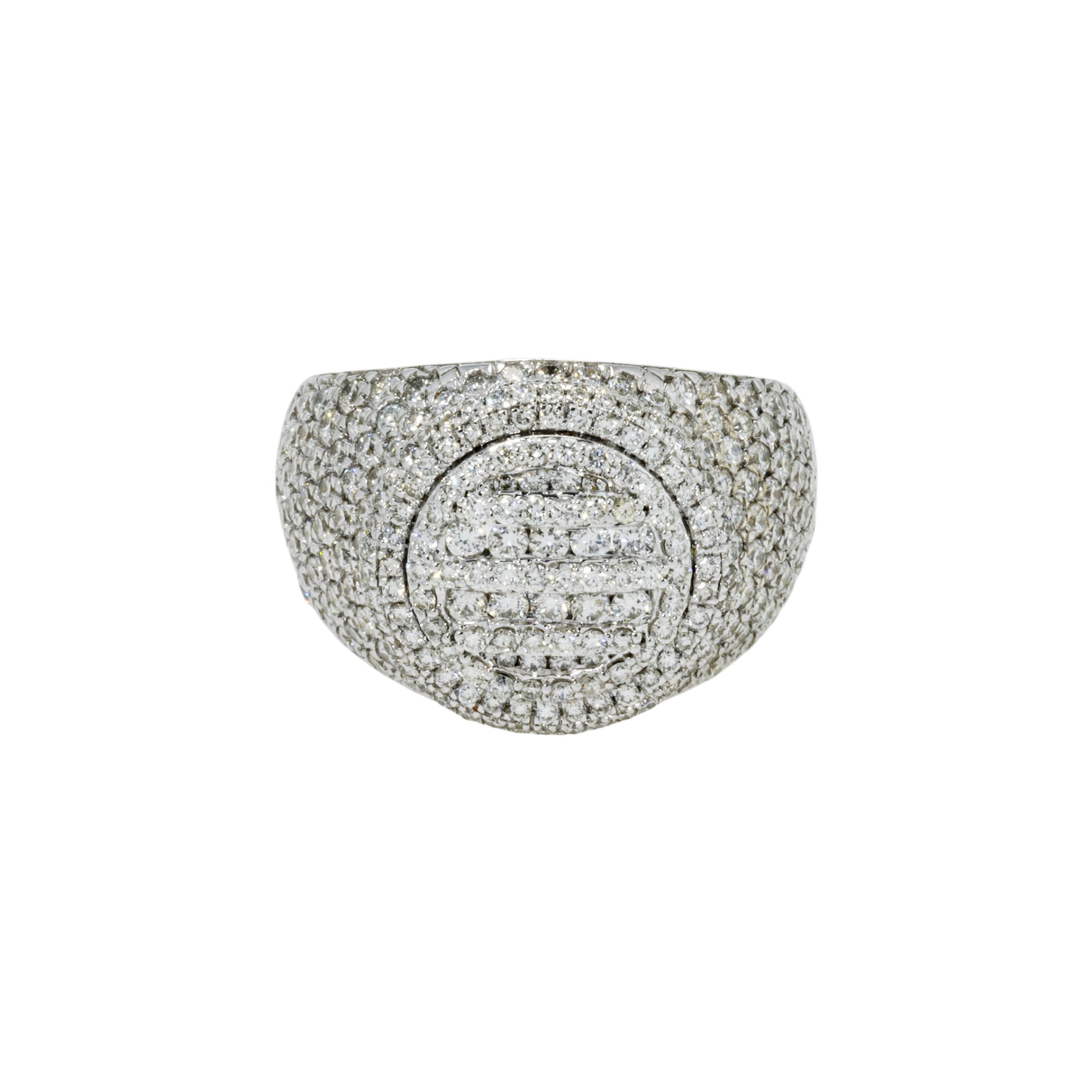 10K GOLD ROUND DIAMOND DOME RING 2.90 CT