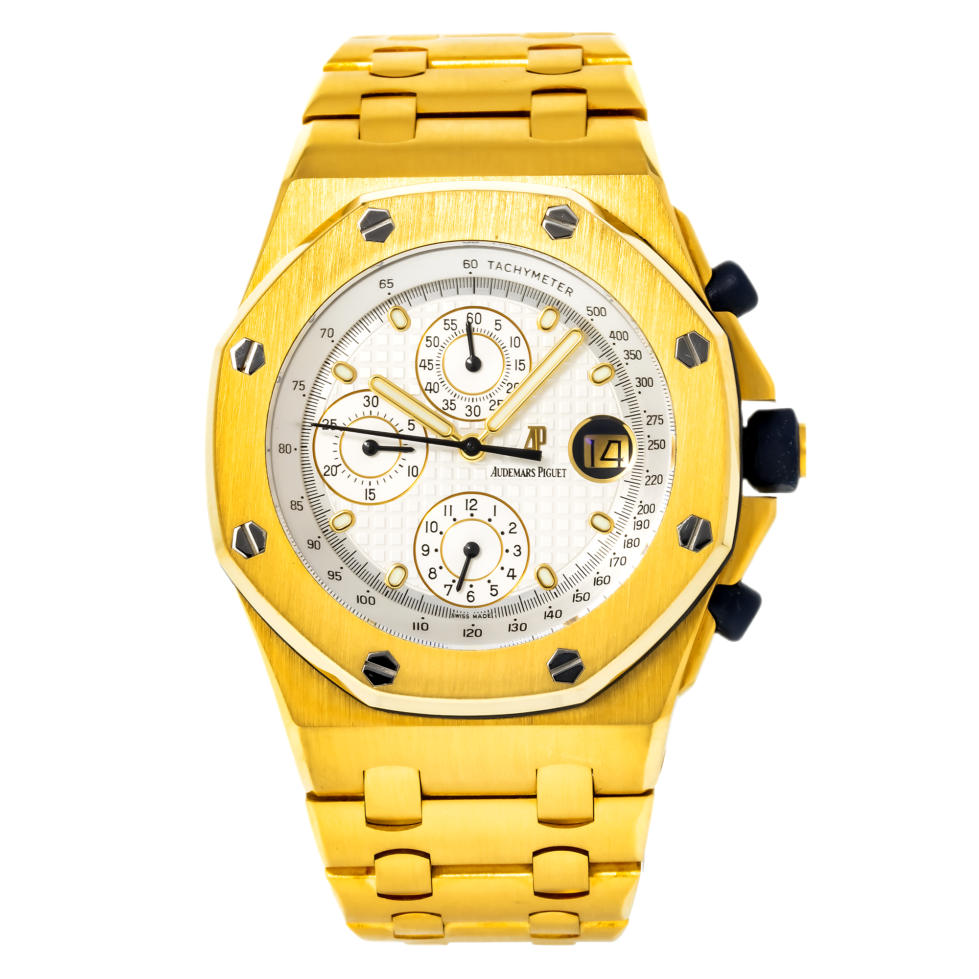 Audemars Piguet Royal Oak Offshore Chronograph 42MM 67650ST.OO.1261ST.01 White Dial Dial Yellow Gold Bezel 18K Yellow Gold Bracelet