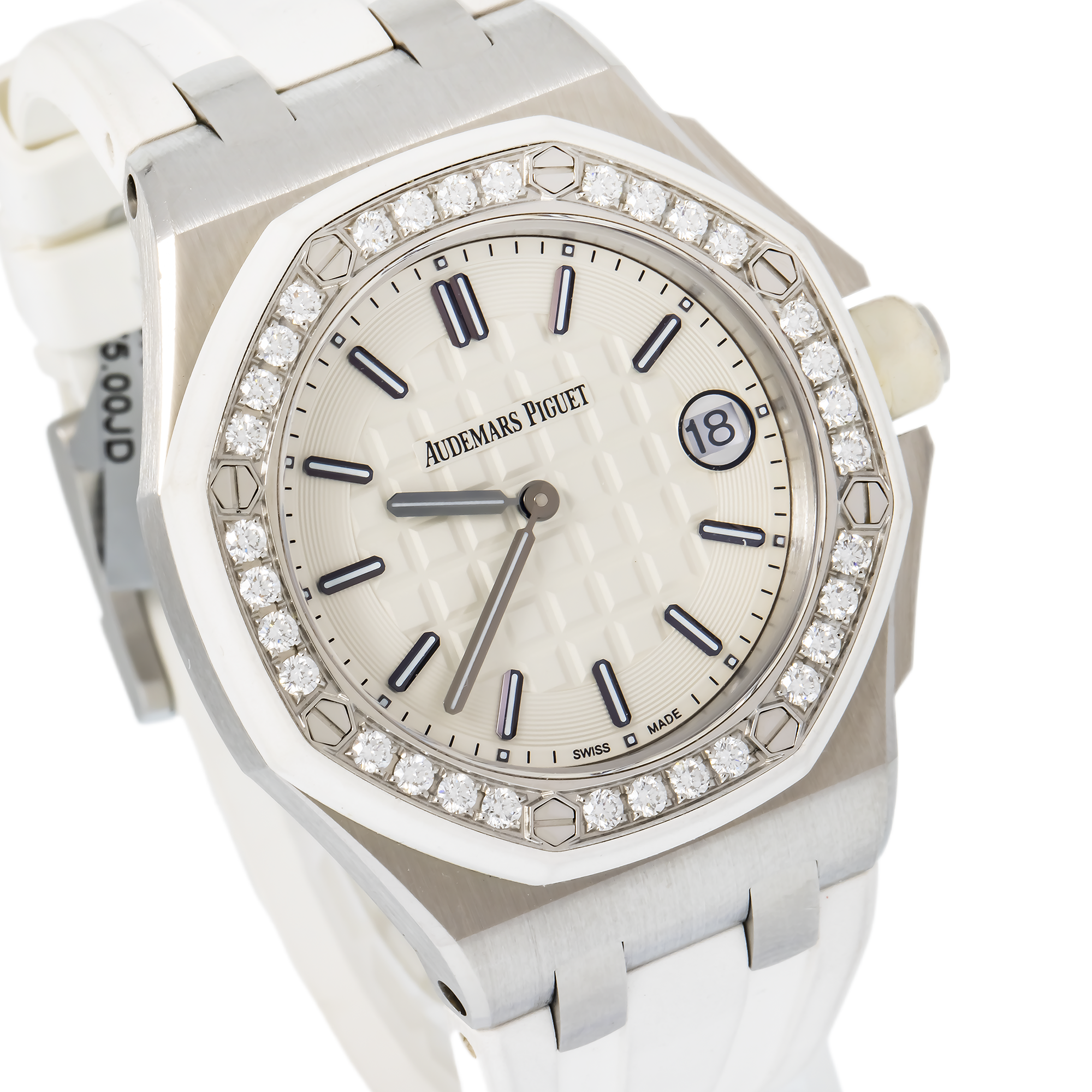 Audemars Piguet Royal Oak 37MM 67540SK.ZZ.A010CA.01 Silver Dial Factory White Rubber Band