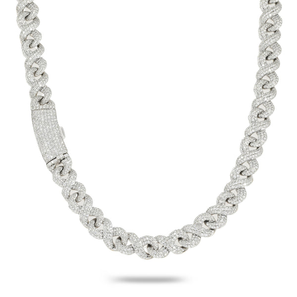 10K GOLD DIAMOND 12.5MM INFINTY LINK CHAIN 26.00 CT