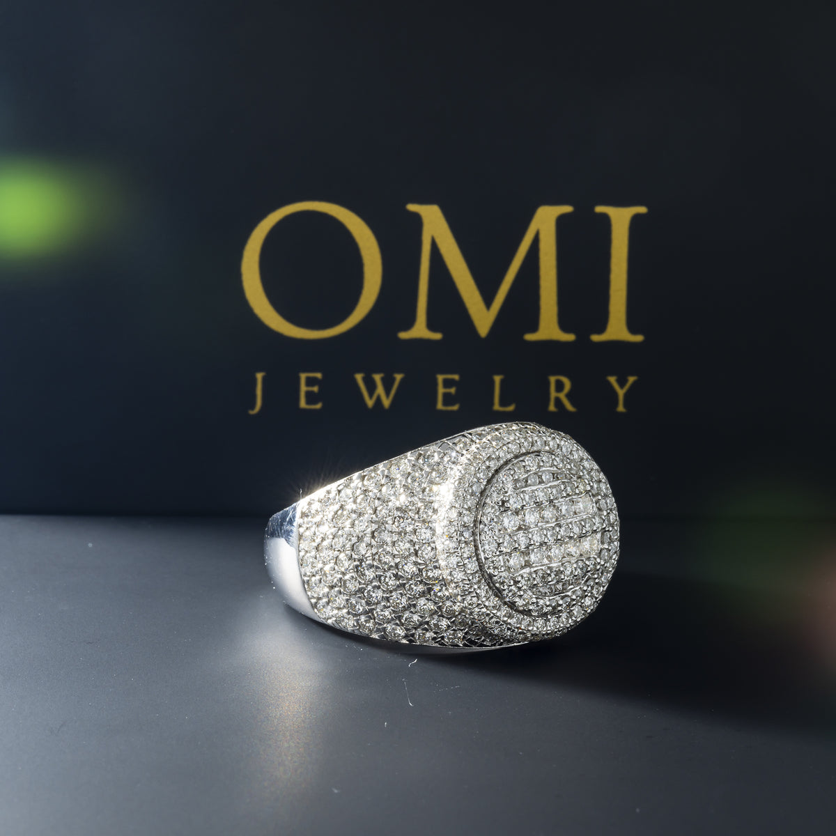 10K GOLD ROUND DIAMOND DOME RING 2.90 CT