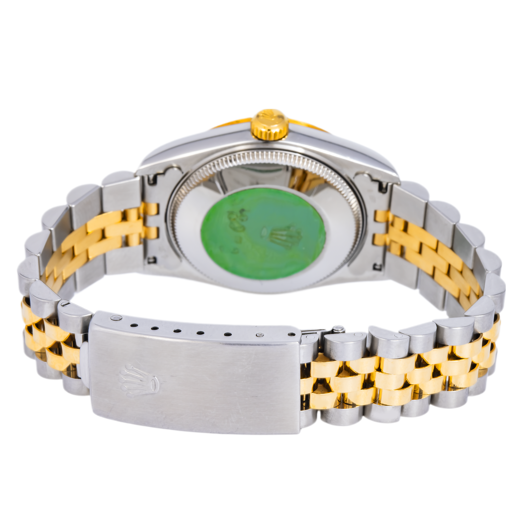 Rolex Datejust 31MM 6824 Silver Pattern Diamond Dial Fluted Bezel Two Tone Yellow Gold Jubilee Bracelet