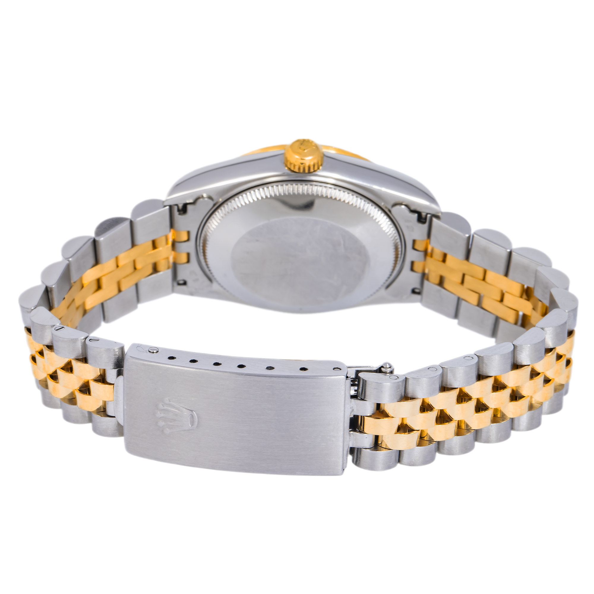 Rolex Datejust 31MM 6824 Champagne Pattern Diamond Dial Fluted Bezel Two Tone Yellow Gold Jubilee Bracelet