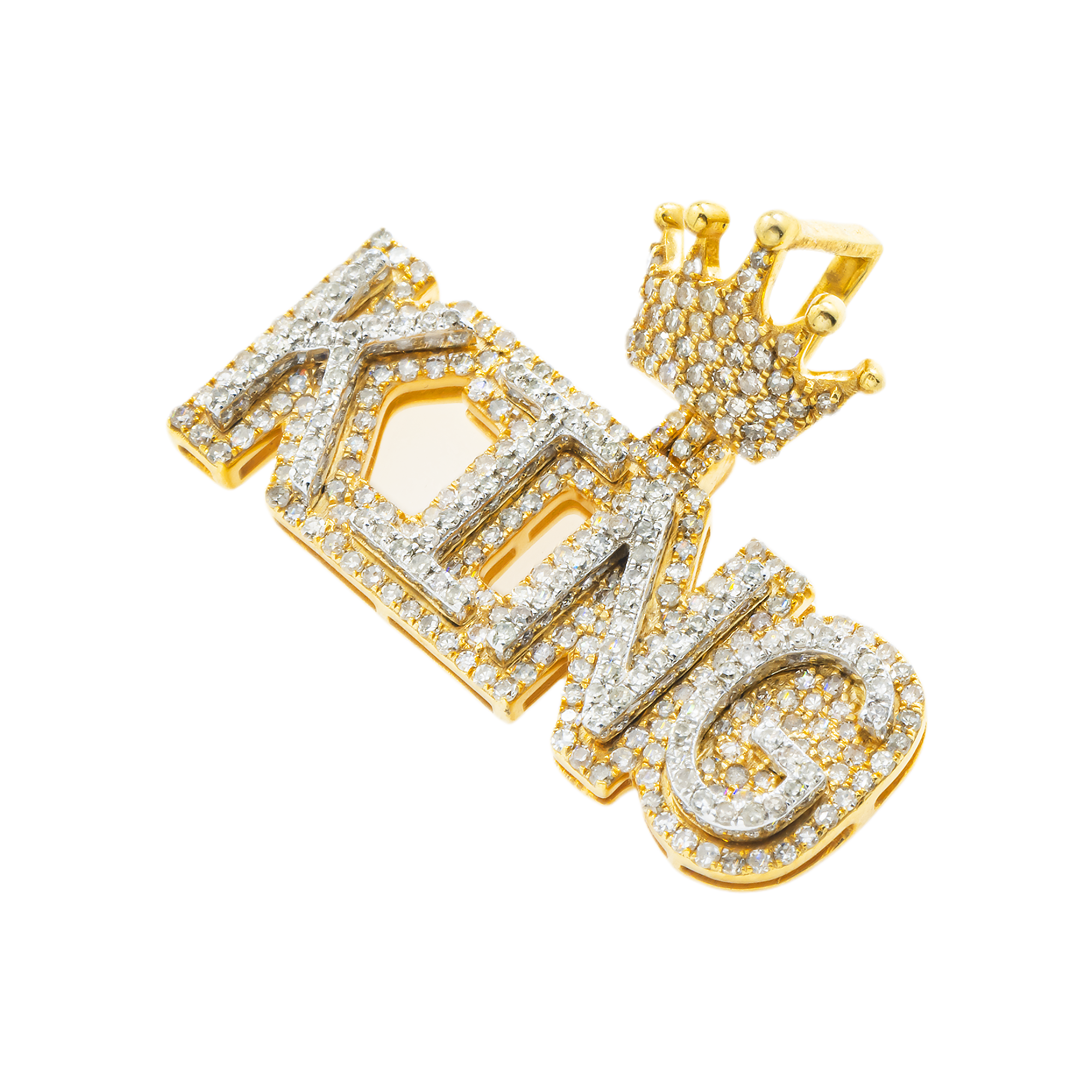 10K GOLD DIAMOND KING PENDANT 1.00 CT