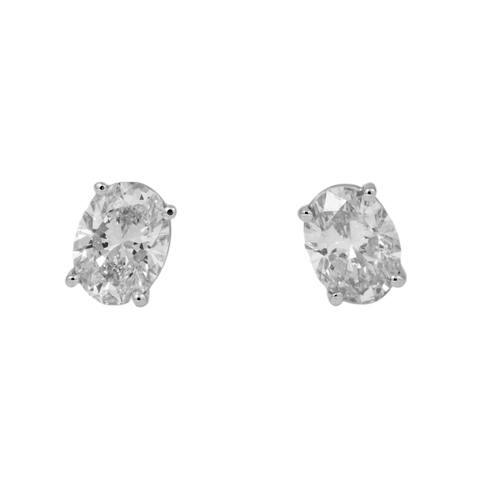 14K GOLD OVAL LAB DIAMOND STUD EARRINGS 1.00 CTW