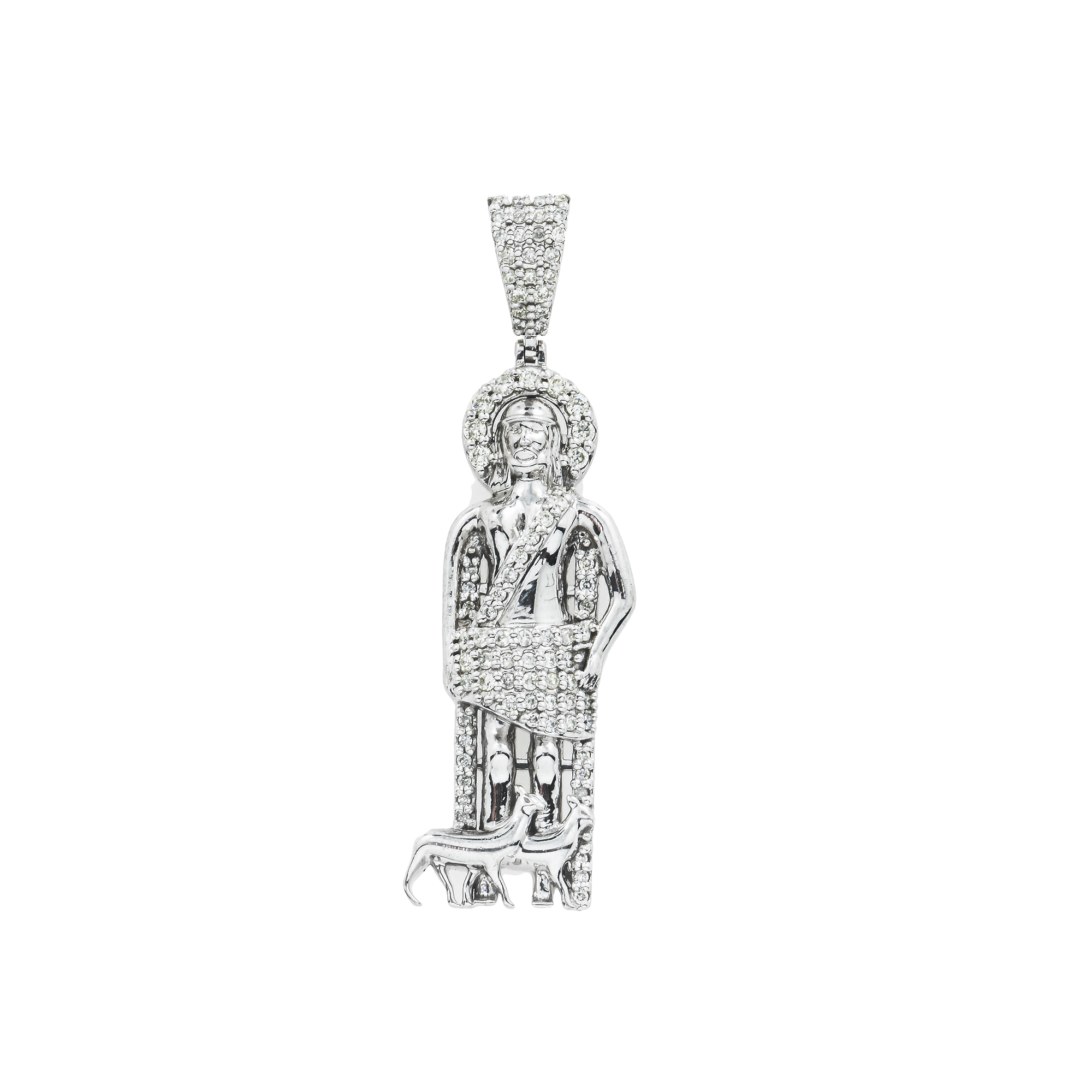 10K GOLD DIAMOND SAINT LAZARUS OF BETHANY PENDANT 0.90 CT – OMI
