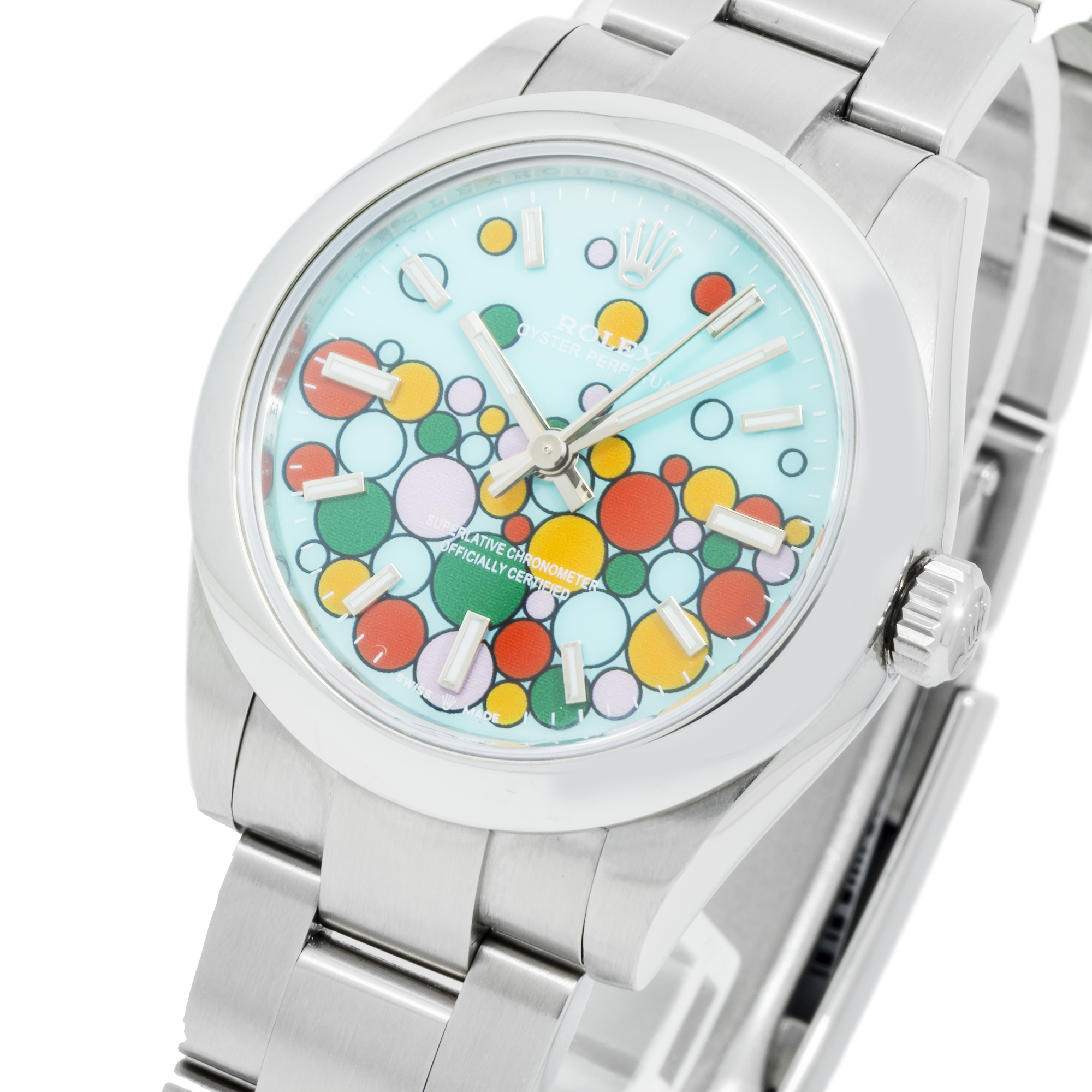 Rolex Oyster Perpetual 31MM 277200 Turquoise Celebration Dial Smooth Bezel Stainless Steel Oyster Bracelet