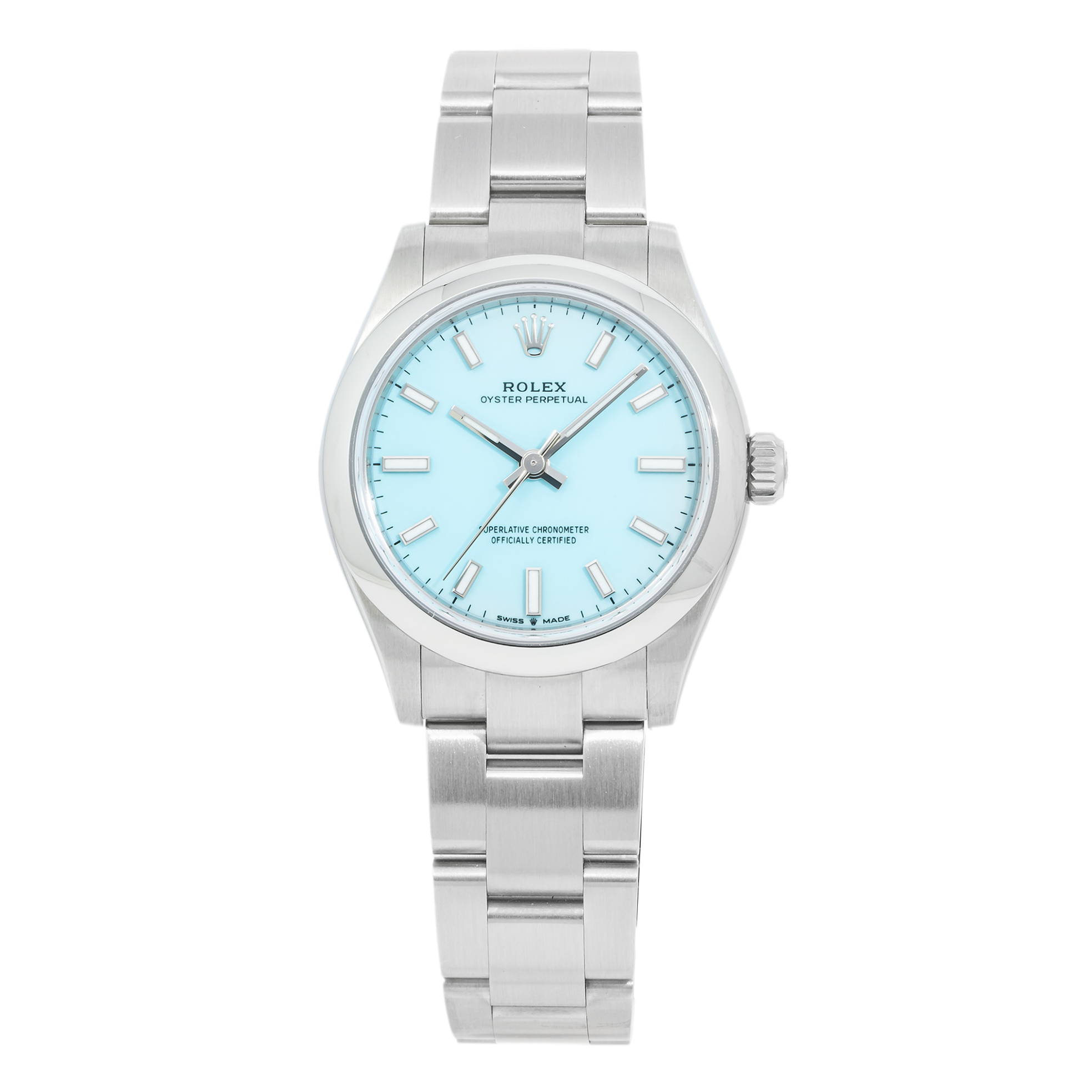 Rolex Oyster Perpetual 31MM 277200 Ice Blue Dial Smooth Bezel Stainless Steel Oyster Bracelet
