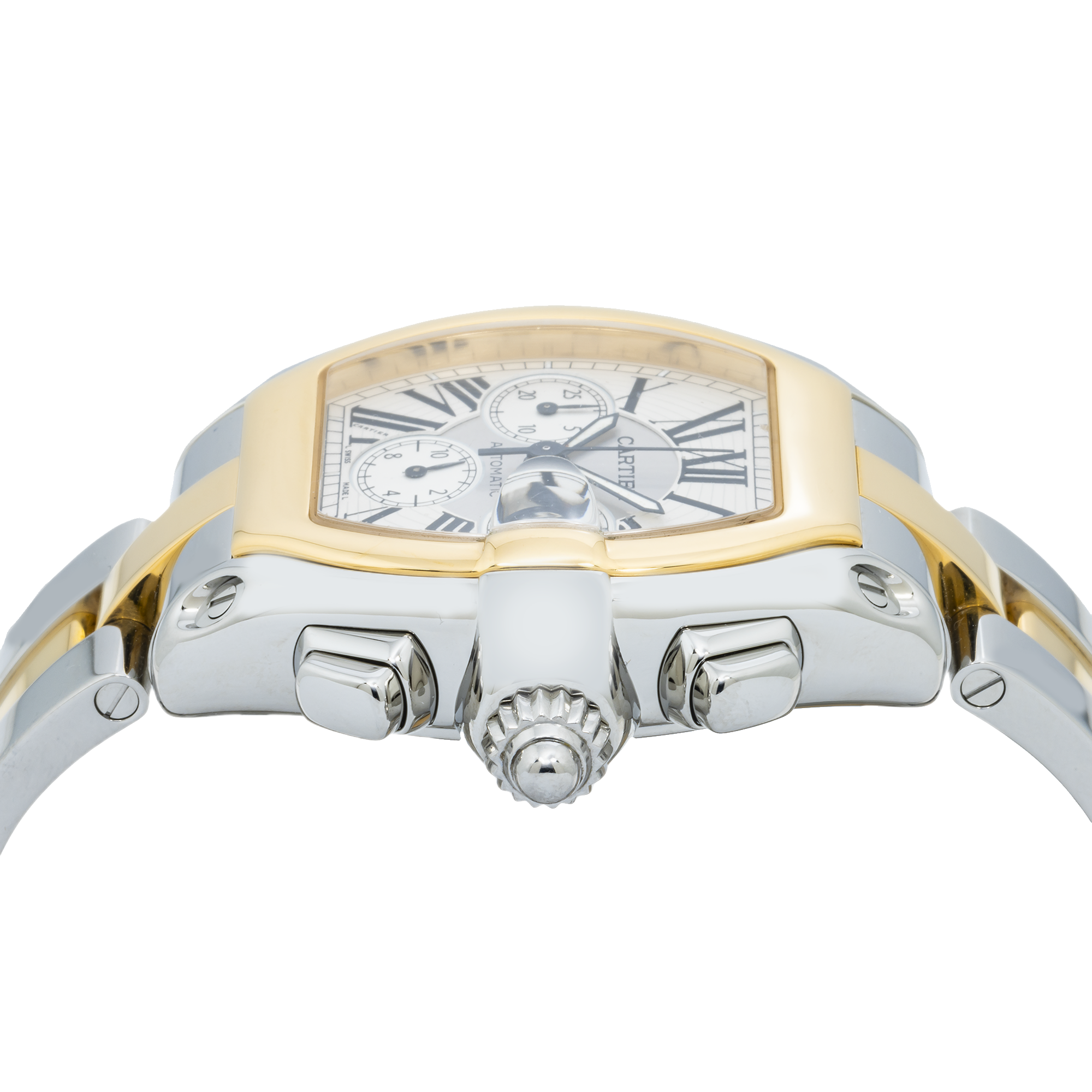 Cartier Roadster XL 43MM W62027Z1 Silver Roman Dial Yellow Gold Cartier Roadster XL 43MM W62027Z1 Silver Roman Dial Yellow Gold