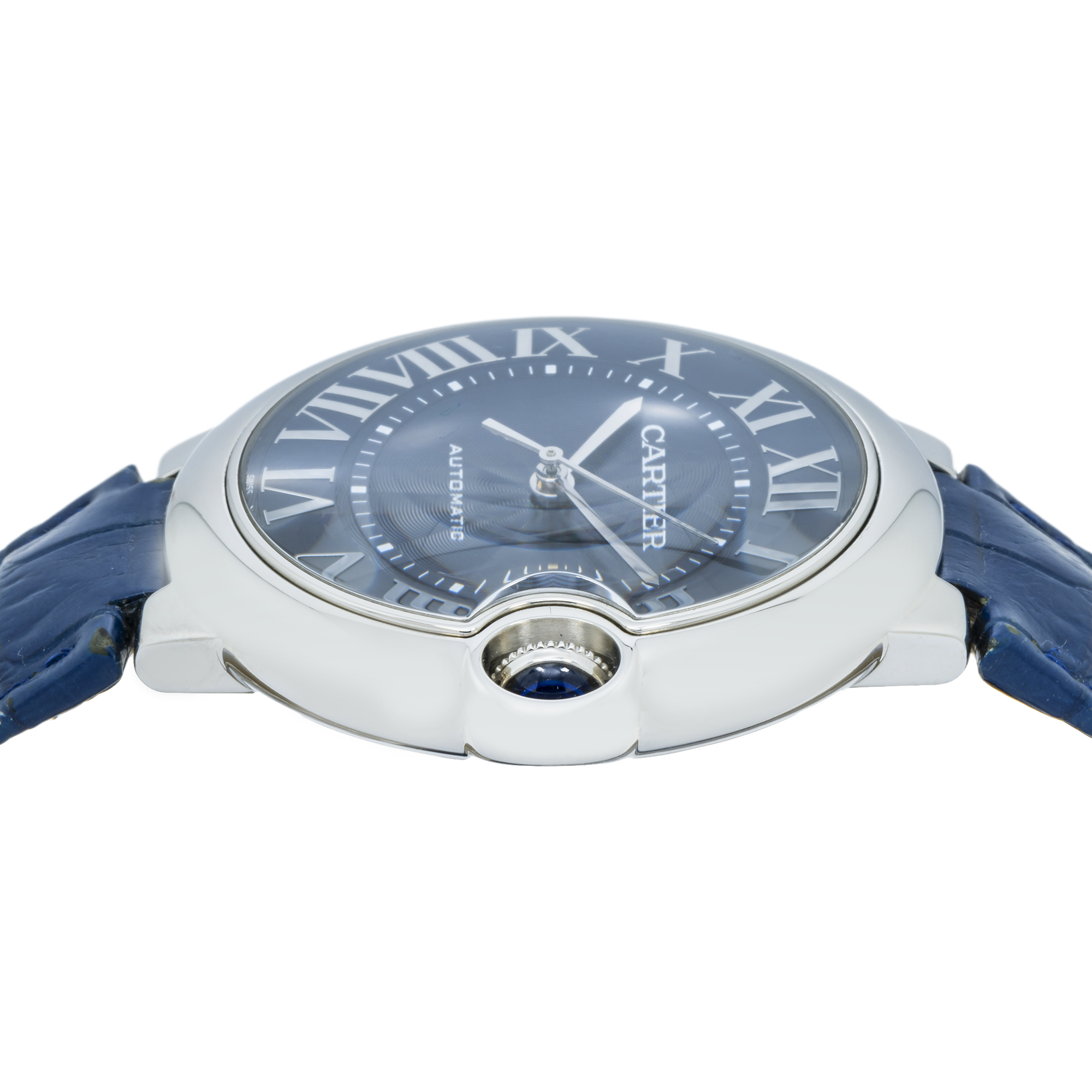 Cartier Ballon Bleu de Cartier WSBB0027 42MM Blue Guilloché Dial With Blue Alligator Strap