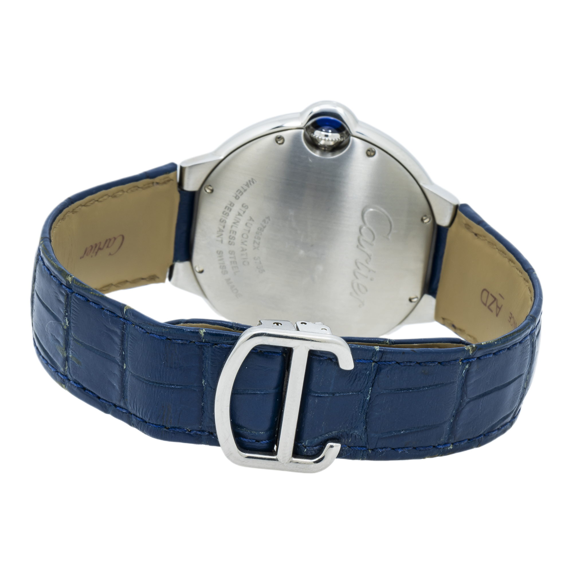 Cartier Ballon Bleu de Cartier WSBB0027 42MM Blue Guilloché Dial With Blue Alligator Strap
