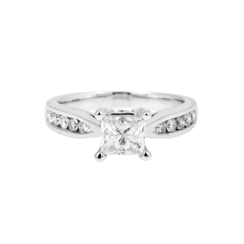 14K GOLD PRINCESS LAB DIAMOND ENGAGEMENT RING 1.60 CTW